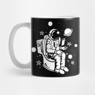 Poopin Astronaut Boldly Go Funny Space Gift Mug